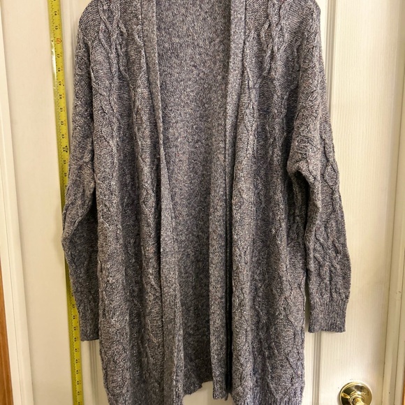 Avenue Women's Cardigan Sweater Gray With Sparkles 18/20 - Picture 4 of 7